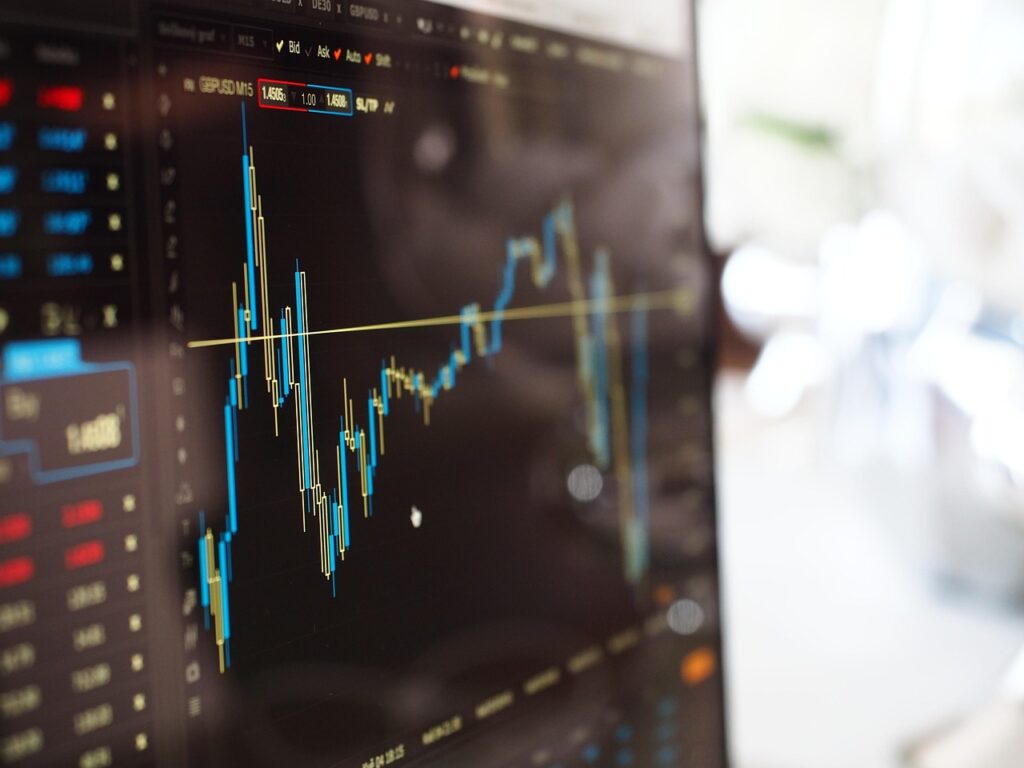 Line chart showing steady growth of an index fund over time